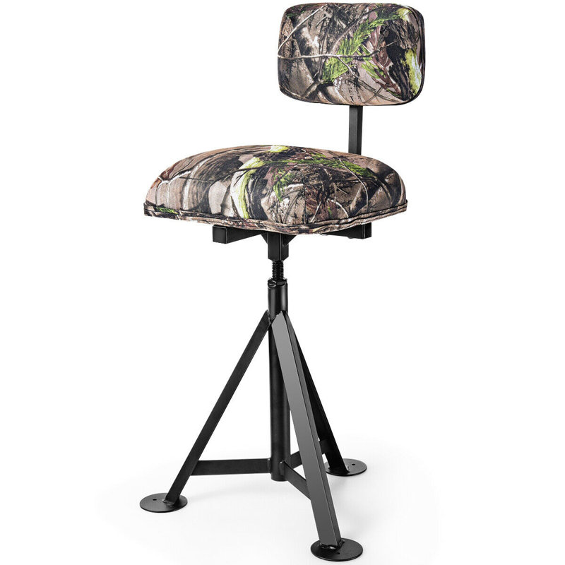 Millwood Pines Swivel Hunting Chair Tripod Blind Stool With Detachable